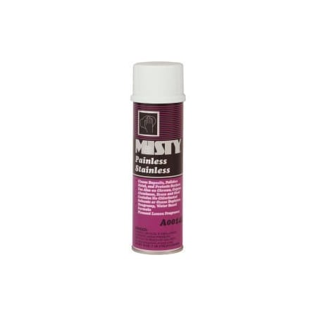 Amrep Misty Painless Stainless Steel Cleaner, 18 oz. Aerosol Can, 12 Cans - 1001557 1001557